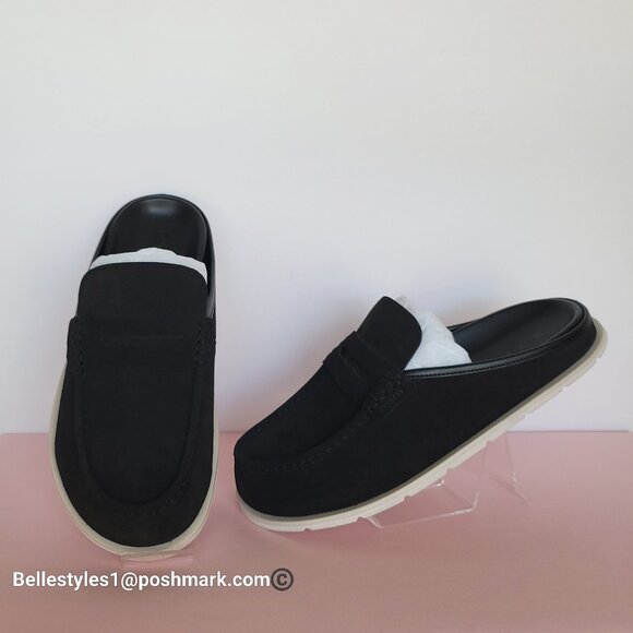 COACH Men’s Suede Loafer Mule- MEN’s US Size: 11D – Black color⭐ main image 13